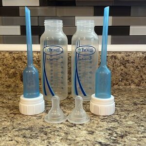 Dr. Brown’s Natural Flow 8oz bottles (4) with level 4 nipples.